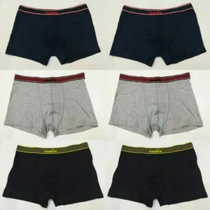 Boxer Mann Diadora Schwarz/Grau/Blau, Elastisch Gesprochen, 6 Stücke - Picture 1 of 12