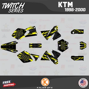 Graphics Kit for KTM 125SX 200SX 250SX 300SX 380SX  (1998-2000) Twitch - Yellow - Picture 1 of 6