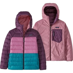 NEW Patagonia Reversible Down Sweater Hoody Kids' Planet Pink , Size: L 12 Girls - Picture 1 of 13