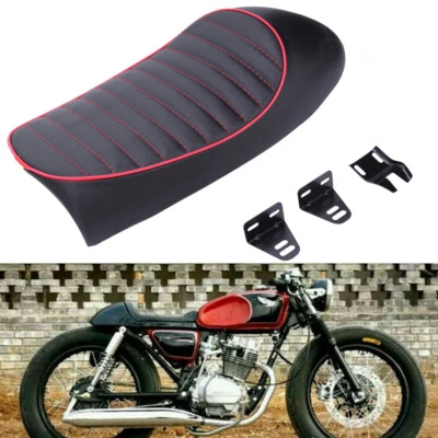 Motorcycle Retro Cafe Racer Seat Flat & Hump Saddle For Honda CB350 CB400 CB500 - Image 1 of 4