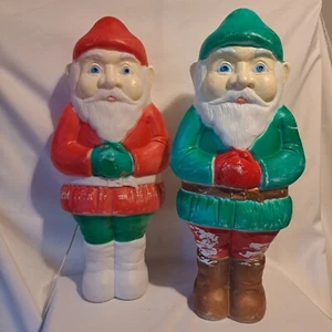 Vintage 1990 Blow Mold Elf Union Products Pair Christmas 27" Don Featherstone - Picture 1 of 16