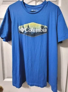 Columbia T-Shirt Herren Large Blau Tee Kurzarm Rundhals Big Logo Outdoor - Bild 1 von 12