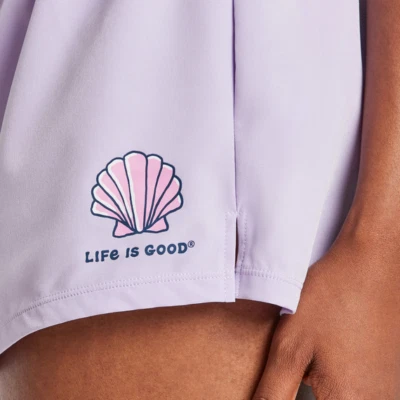 Life Is Good Women's M-L Seashell Lilac Board Shorts NWT UPF 50+ Free Shipping - Image 1 of 4