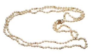 Collana PERLE e Oro DOPPIO Filo PERLE mai usata - Foto 1 di 5