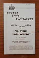 No Time For Comedy programme at Theatre Royal Haymarket on 20th December 1941