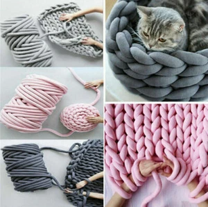 DIY Wolle Garn Weiche Sperrige Arm Stricken Roving Häkeln Wollgarn Thick - Bild 1 von 11