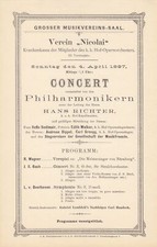 HANS RICHTER Beethoven IX. SYMPHONY Vienna Philharmonic 1897 Brahms Mahler Progr