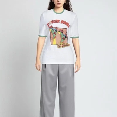 LOVE MOSCHINO Roller Babe Print White Tshirt SIZE US4 / IT40 / S - Image 1 of 4