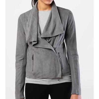 Chaqueta de Gamuza VINCE Asimétrica Cremallera Talla Grande 100% Cuero Moto Años 80’s Moto Foto 1 de 4