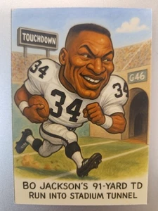 NFL's Greatest Caricatures Custom Card - Bo Jackson's 91 Yd TD To Tunnel Run - Bild 1 von 2