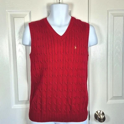 Polo Ralph Lauren boys sweater vest cable knit youth size large 16/18 - Image 1 of 4