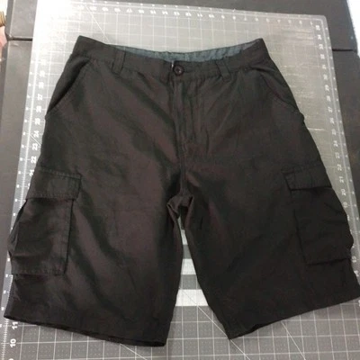 Pantalones Cortos Carga Burnside Para Hombre Talla 32 Negro Poliéster Ligero Microfibra Foto 1 de 4