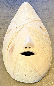 SELTEN: Emaillierte Keramikmaske Töpferei von ACCOLAY - Yonne. Sehr schöner Zustand - Bild 1 von 2