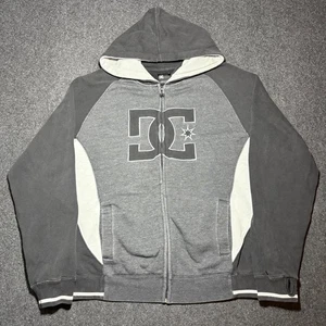 Vintage DC Shoes Felpa con Cappuccio Uomo Medium Cappuccio Termico Stash Tasca Skater Grunge Y2K - Foto 1 di 8