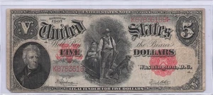 1907 $5 Wood Chopper Note Large size Great Condition - Picture 1 of 2