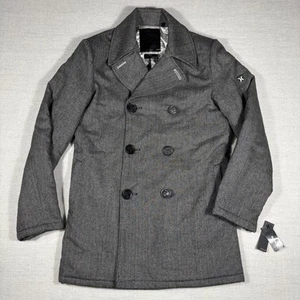 Hurley El Capitan Peacoat Mens Large Wool Herringbone New Tags $120 - Picture 1 of 17
