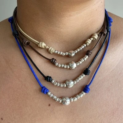 Dodo Pomellato 1 Collana Maxi Pepita Granelli Argento Unisex Originale  - Immagine 1 di 4