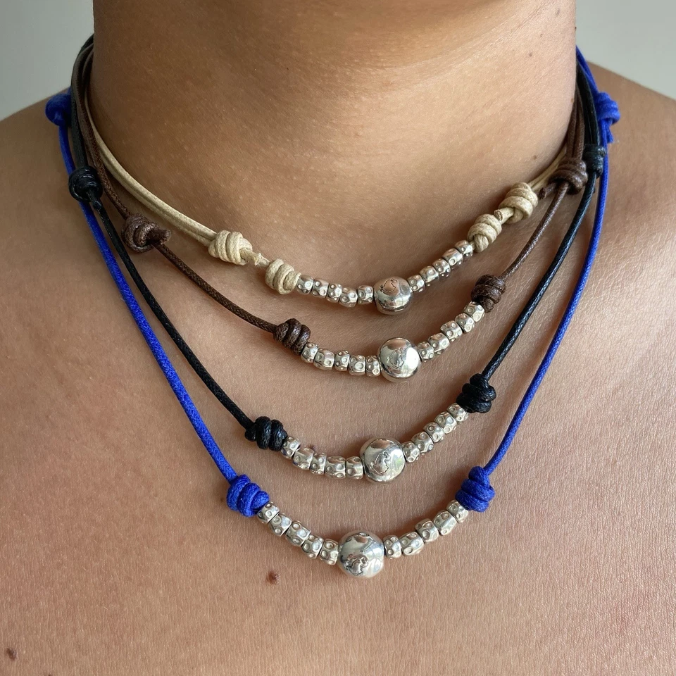 Dodo Pomellato 1 Collana Maxi Pepita Granelli Argento Unisex Originale  - Immagine 1 di 4