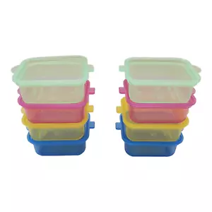 6 pcs  Multicolor Mini Rectangular Containers with Lids for Food Storage - Picture 1 of 10