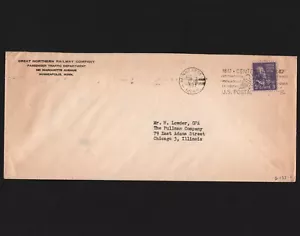 OPC 1947 Minneapolis Mn Great Northern Rwy Co. Perfin GN Int. Cancelar exposición - Imagen 1 de 2
