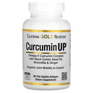 2 X California Gold Nutrition, Curcumin UP, Omega-3 i Curcumin Complex, Joint Mo