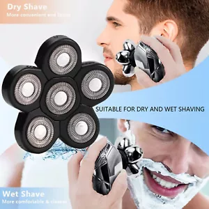 6D Replacement Blade 6 Head Beard Bald Shaving Head for Electric Razor Shaver - Picture 1 of 8