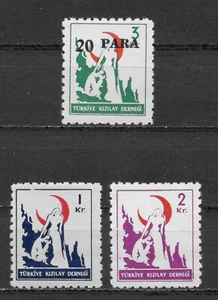 TURKEY , 1948/50 , POSTAL TAX STAMPS , MIXED LOT OF 3 STAMPS , 1 O.P., MNH - Picture 1 of 1