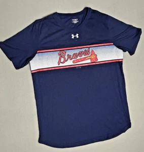 Atlanta Braves Under Armour T Shirt Mens XL MLB Baseball Heat Gear Short Sleeve - Picture 1 of 6