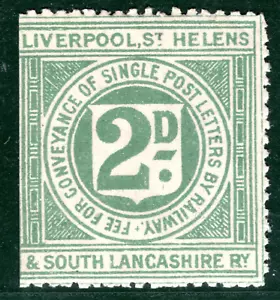 GB LIVERPOOL ST HELENS SOUTH LANCS Railway Letter Stamp 2d Mint RARE GR2WHITE74 - Picture 1 of 6