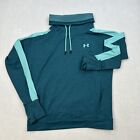 Under Armour Fleece Sweater Womens Medium Blue Raglan Sleeve Funnel UA Vented M