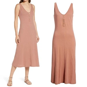 Nuevo con etiquetas Vestido sin mangas Faherty Cliffside L en madera de cedro lino algodón midi NUEVO - Imagen 1 de 11