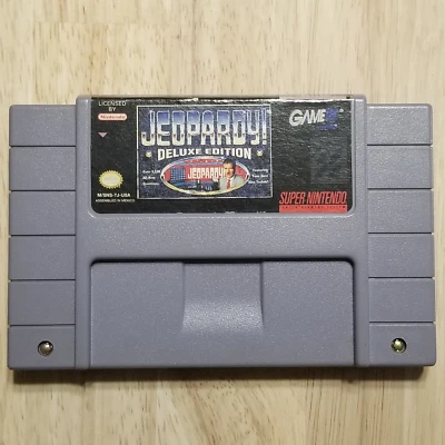 Jeopardy! Deluxe Edition SNES Cartridge Authentic and works. - Image 1 of 3