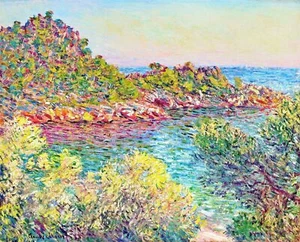 CLAUDE MONET ~ Monte carlo Landscape ~ *FRAMED* CANVAS ART Poster ~ 20x16" - Picture 1 of 1