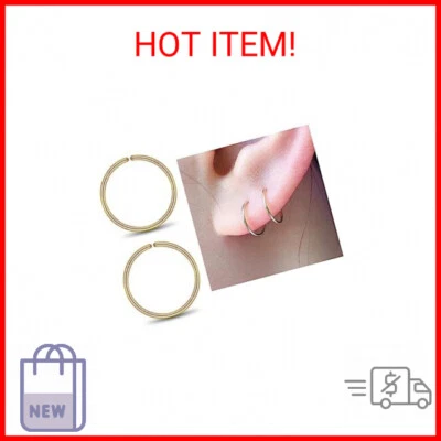 Small Gold 8mm Huggie Hoop Earrings for Women, Tiny Thin 14K Yellow Gold Filled  - Image 1 of 2