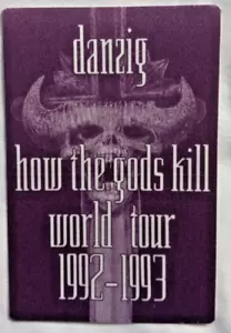 DANZIG HOW THE GODS KILL Backstage Pass  WORLD TOUR 1992-1993 Otto Unused Purple - Picture 1 of 4