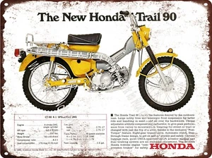 1969 HONDA Yellow CT90 K1 Motorcycle Bike Trail 90 CT-90 Metal Sign 9x12" A727 - Picture 1 of 1