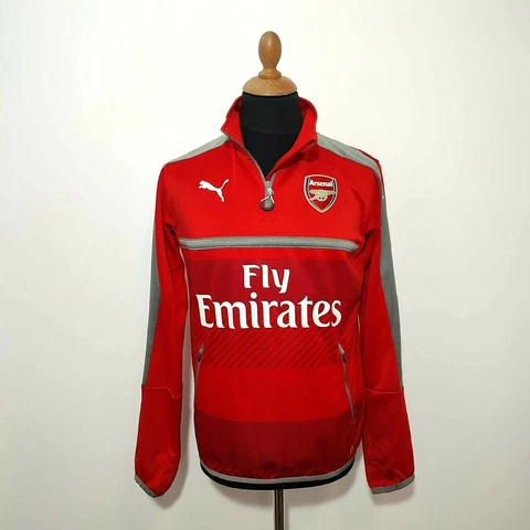Authentic Arsenal Sweatshirt Training Warmup Puma Sz. S Red Jersey Fly Emirates Cover