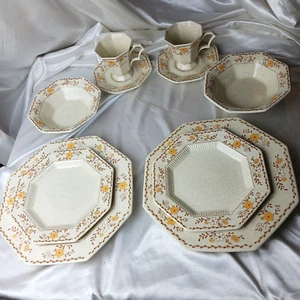 VINTAGE NIKKO CLASSIC COLLECTION JAPAN DINNER SET FOR 2 -OCTAGON SHAPE-RARE - Picture 1 of 10