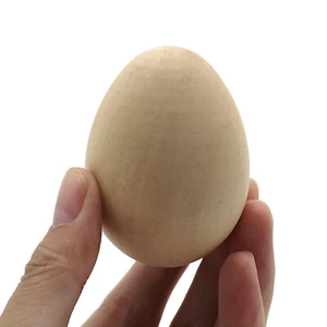 Natural Wooden Eggs solid decoupage Easter plain DIY craft decorate wood Eggs - Picture 1 of 3
