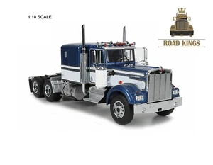 ROAD KINGS - 1989 KENWORTH W900 TRACTOR TRUCK BLUE & WHITE 1:18 SCALE RK180123 - Picture 1 of 8