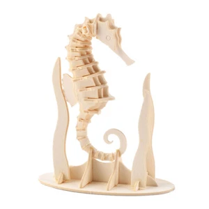 3D-Holzpuzzle Seepferdchen, Lernspielzeug, Konstruktion für Kinder - Bild 1 von 4