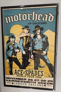 Motorhead 1980 Ace of Spades Tour London Concert Poster 11 X 17 Framed - Picture 1 of 2