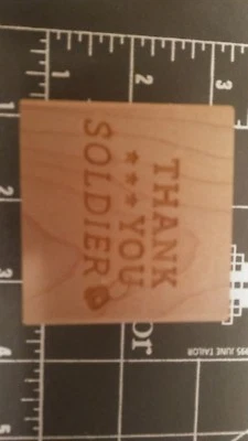 New Rubber Wood Thank You Soldier Operation Yellow Ribbon Military Dog Tags 2x2" - Image 1 of 2