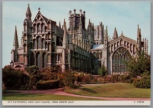 Ely Cathedral & Lady Chapel from North West, Cambridgeshire England Postcard - Picture 1 of 2