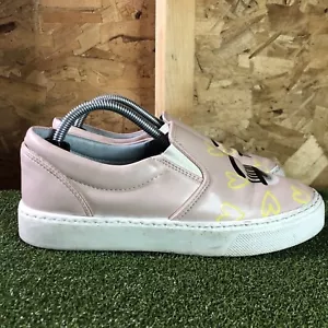 Chiara Ferragni Pink Slip On Leather Eye Heart Shoes EU 37 Women’s 7 Italy - Picture 1 of 10