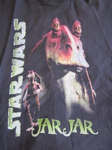 Vintage Star Wars Jar Jar Binks Epoisode 1 Graphic T Shirt Mens 14 - Picture 1 of 7