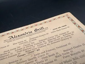 VINTAGE JUNI 28, 1920 ALEXANDRIAs Grillmenü. - Bild 1 von 17