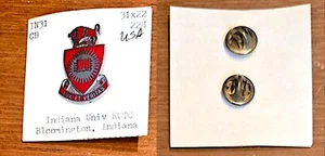 VINTAGE Indiana University Hoosiers ROTC / Football Pin Button! BISON! - Picture 1 of 2