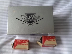 1930S USA TRU-VUE BROWN BAKELITE BOXED STEREO VIEWER & 2 REELS NICE CONDITION - Picture 1 of 4