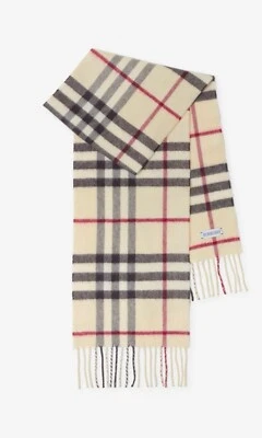 Auténtico NUEVO BURBERRY UNI Niños Beige/Piedra HERITAGE Cachemira Cuadros Bufanda Foto 1 de 4